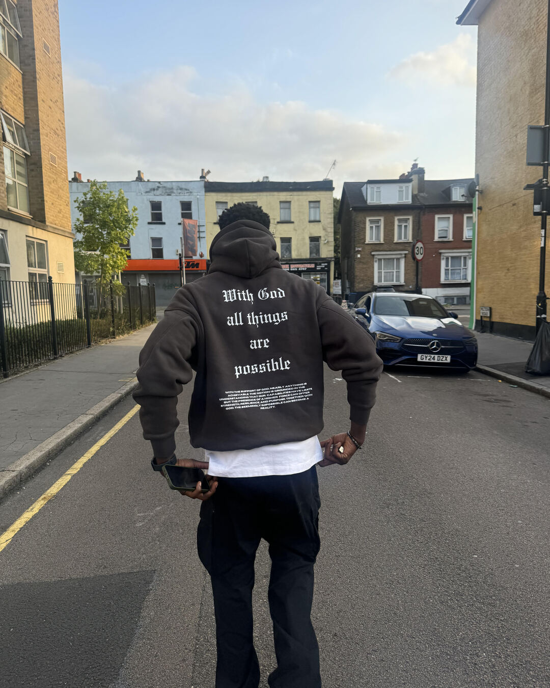 "With God All Things Are Possible" Hoodie - Gray