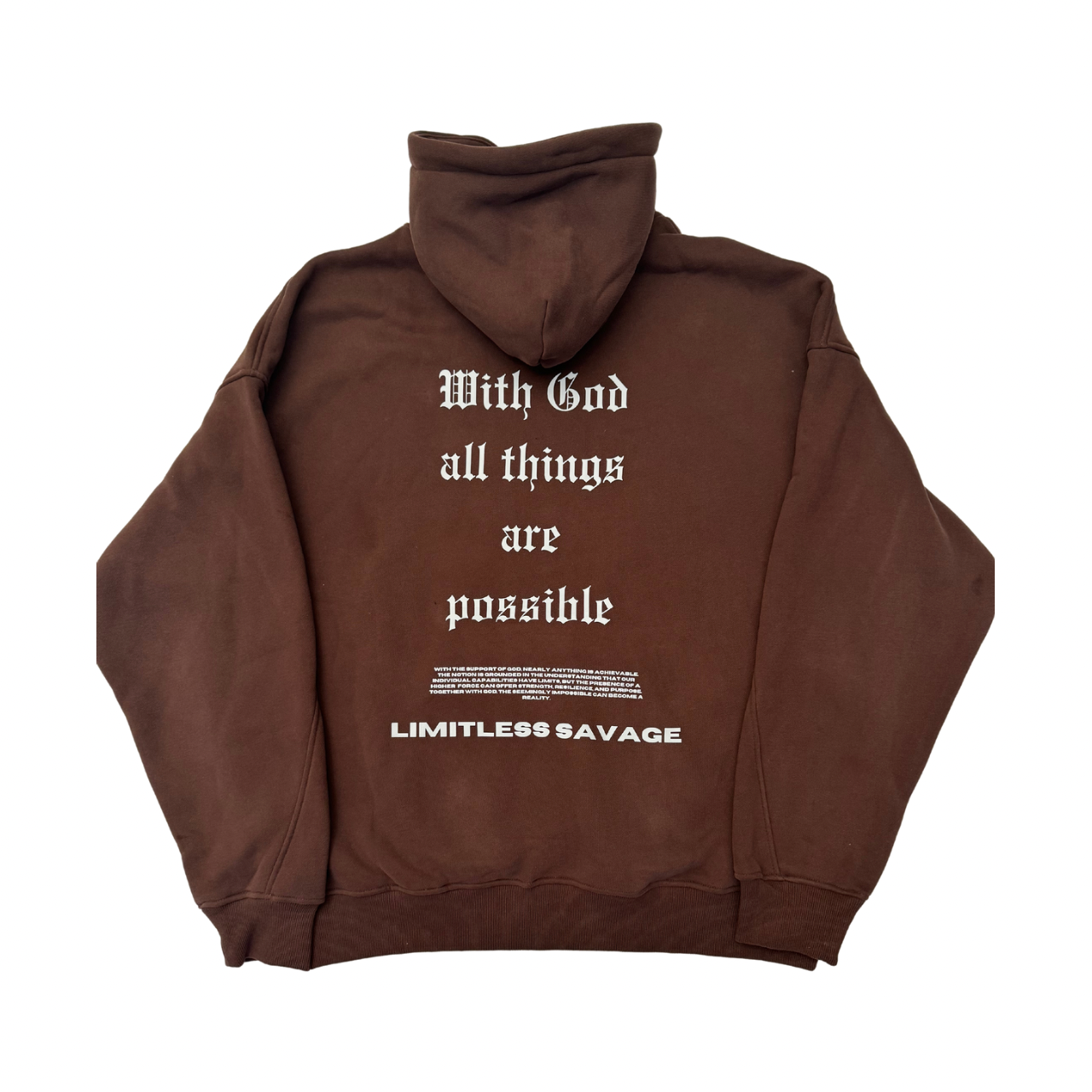 "With God All Things Are Possible" Hoodie - Brown