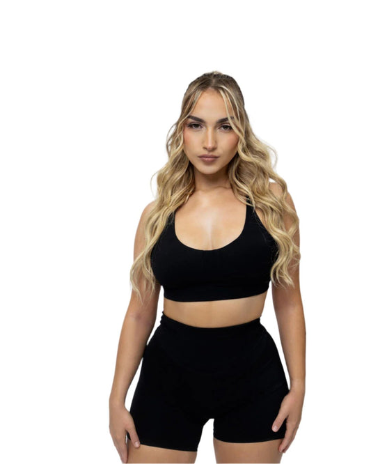 'Limitless Motion' Biker Shorts Set- Black