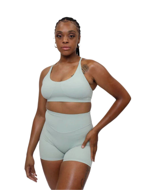 'Limitless Motion' Biker Shorts Set- Green